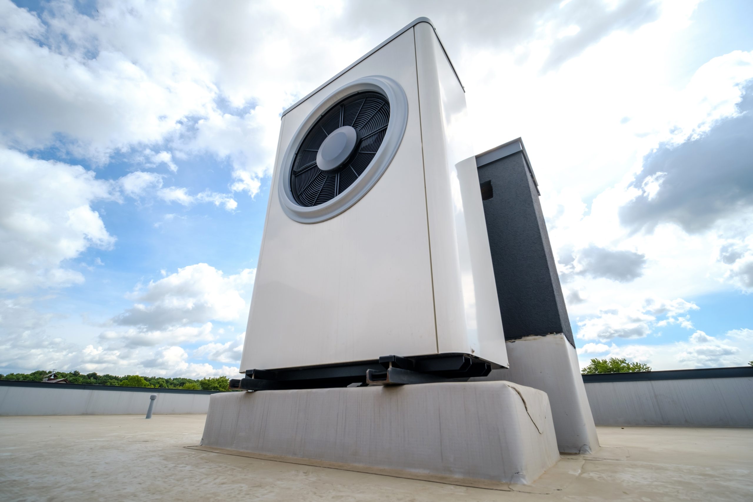 Heat pump for solar systems on the roof of the house. A system using an alternative energy source for heating water
